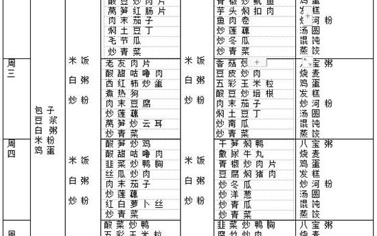 校园食谱：2022年11月14日—11月19日